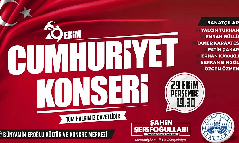 Elazığ Belediyesinden Cumhuriyet Bayramı'na özel konser