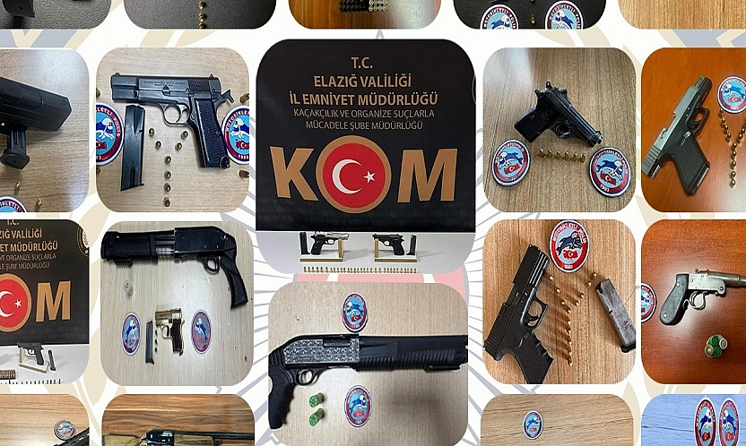 Elazığ'da 75 aranan tutuklandı, 24 ruhsatsız silah ele geçirildi