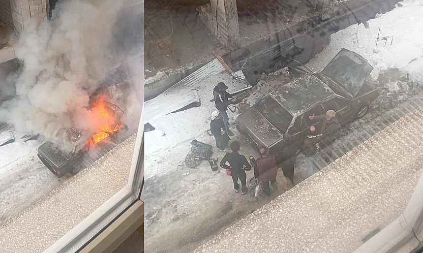 Elazığ'da araç alevlere teslim oldu