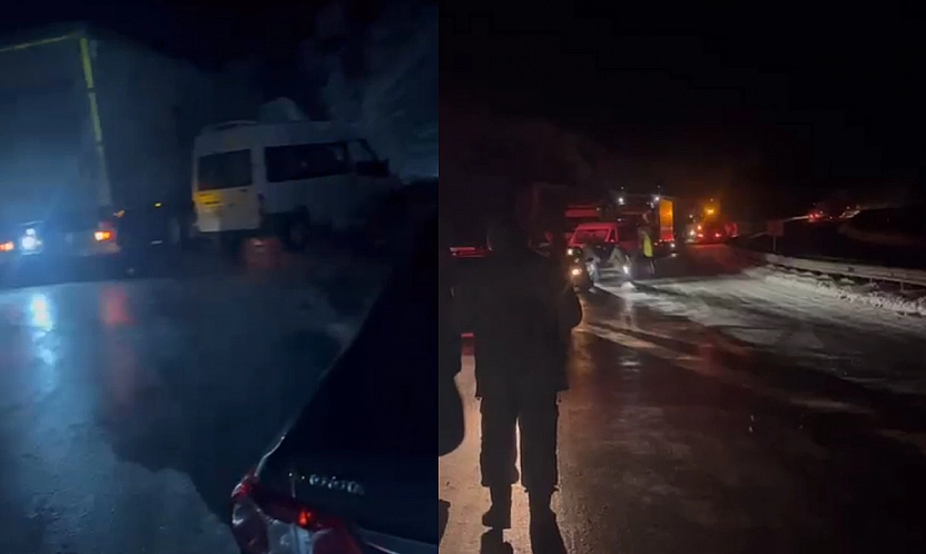 Elazığ'da aşırı buzlanma sürücülere zor anlar yaşatıyor