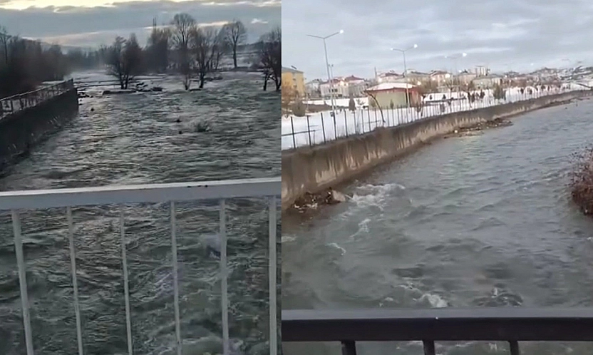 Elazığ'da dereler çoştu