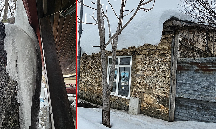 Elazığ'da dondurucu soğuk: Tarihi Harput'ta buz sarkıtları oluştu