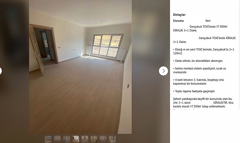 Elazığ'da ev kiraları 7.500 liraya düştü