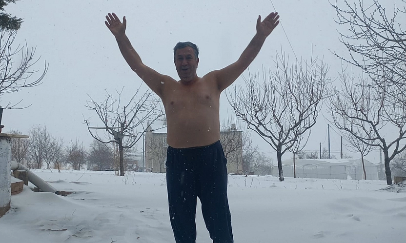 Elazığ'da kar yağdı, fenomen İlhami Çelik geleneği bozmadı