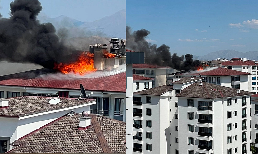 Elazığ'da korkutan baca yangını!