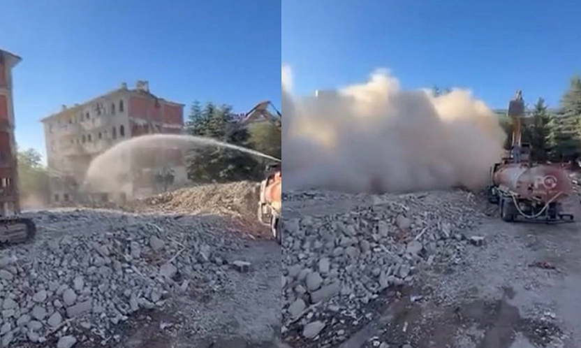 Elazığ'da korna sesi ile bina yıkıldı