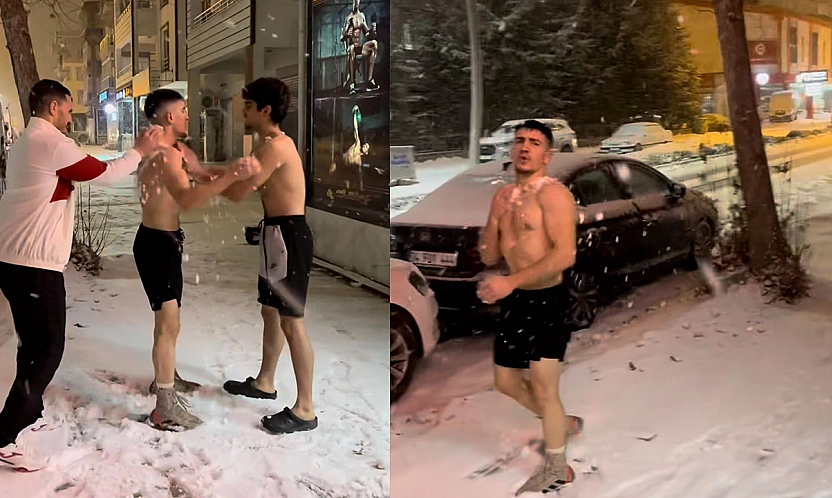 Elazığ'da Milli Boksörlerden Kar Altında Dikkat Çeken Antrenman