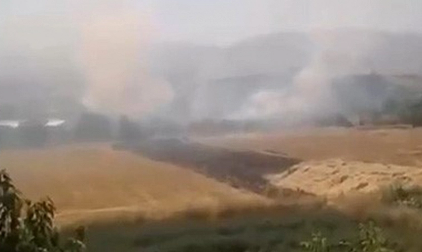 Elazığ'da otluk alanda çıkan yangın paniğe neden oldu