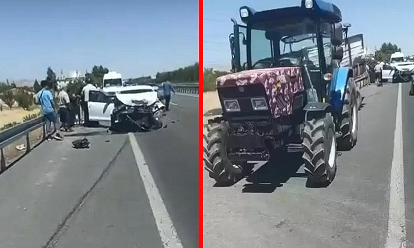 Elazığ'da otomobil ile traktör çarpıştı: 1 Yaralı