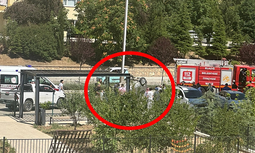 Elazığ'da otomobil takla attı: 2 Yaralı