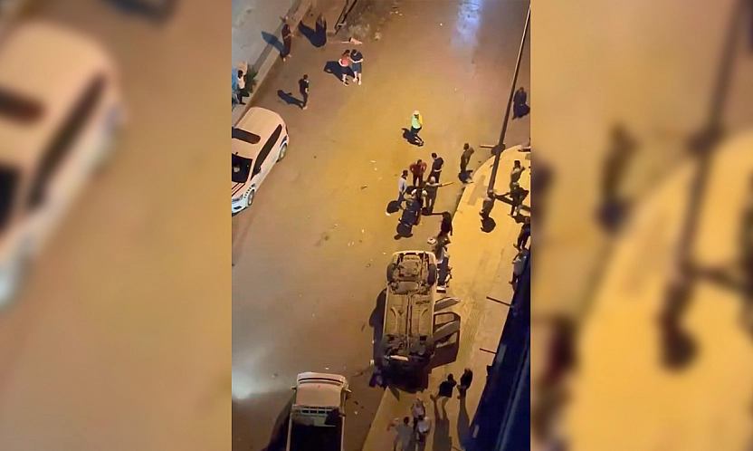 Elazığ'da otomobil takla attı