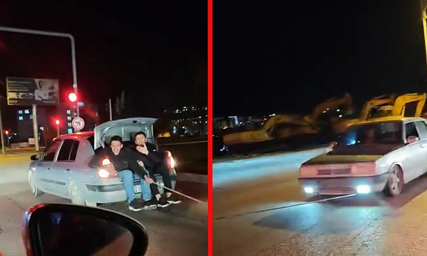 Elazığ'da pes dedirten görüntü: TOFAŞ'ı bagajdan iple çektiler