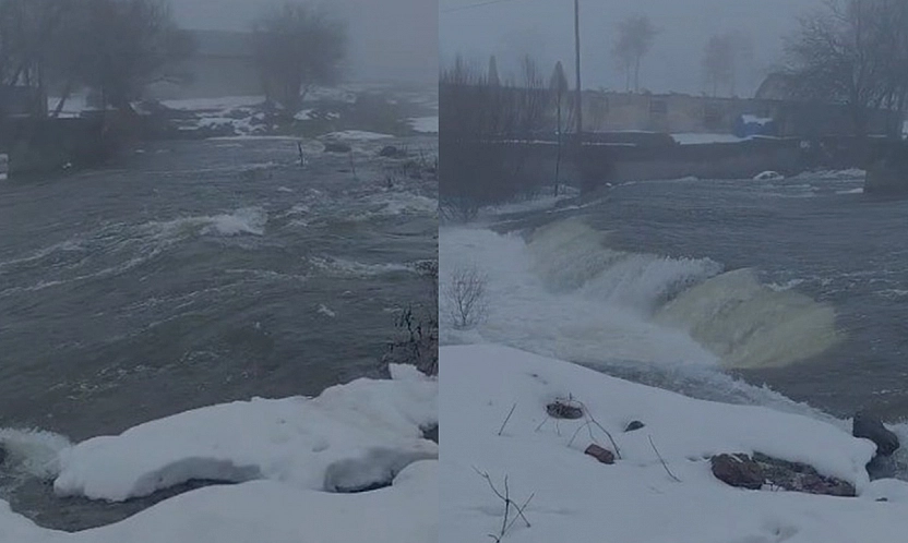 Elazığ'da sağanak yağış sonrası dereler coştu