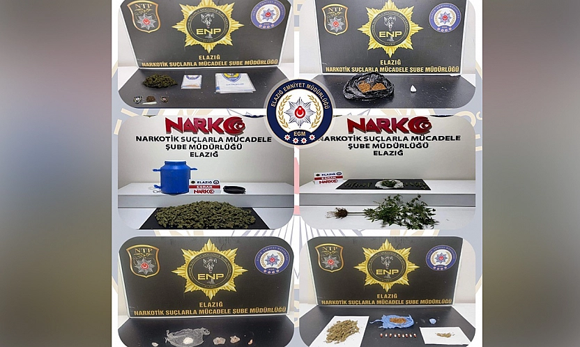 Elazığ'da uyuşturucu operasyonlarında dikkat çeken bilanço: 12 şüpheli tutuklandı
