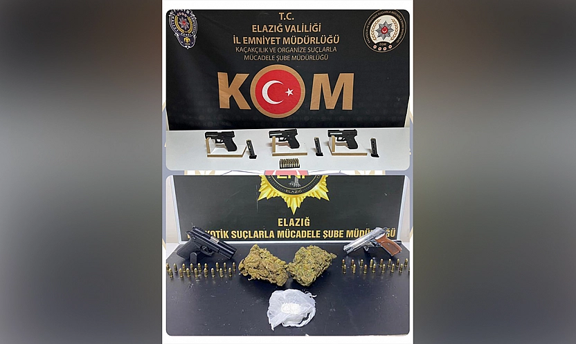 Elazığ'da uyuşturucu ve silah operasyonu