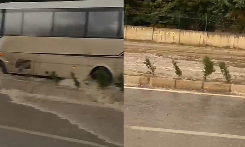 Elazığ'da yağış sürücülere zor anlar yaşattı