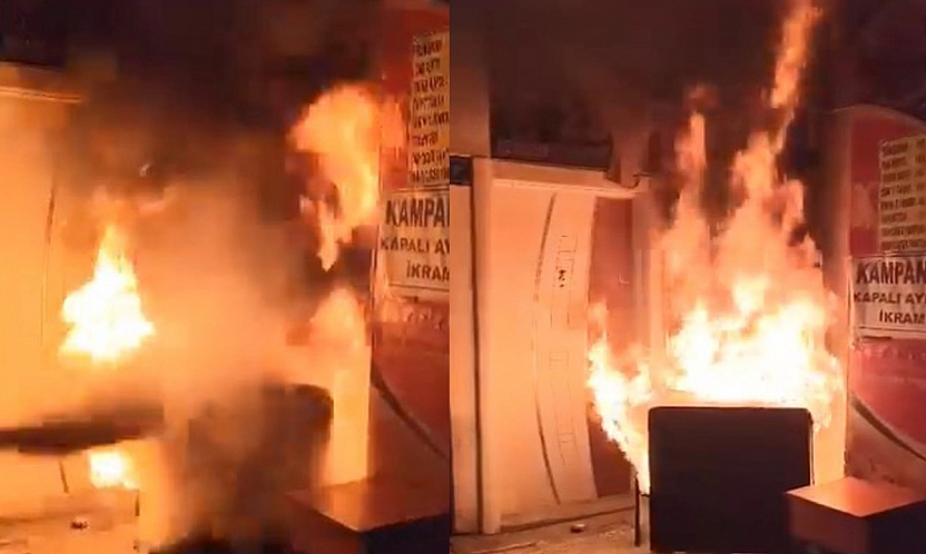 Elazığ'da yanan işletmenin yardımına esnaf yetişti