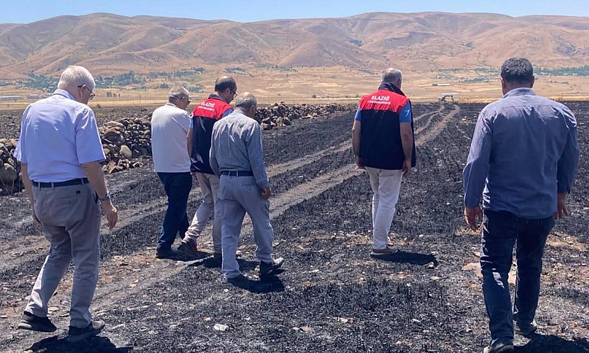 Elazığ'da yangın felaketi: 300 dönüm alan etkilendi