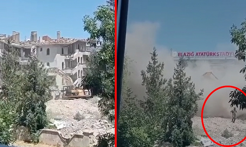 Elazığ'da yıkım sırasında ölümle burun buruna geldi