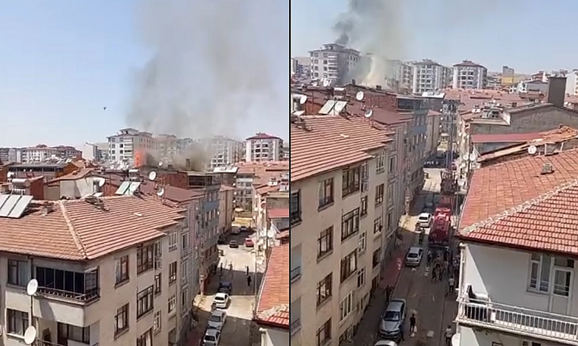 Elazığ korkutan çatı yangını