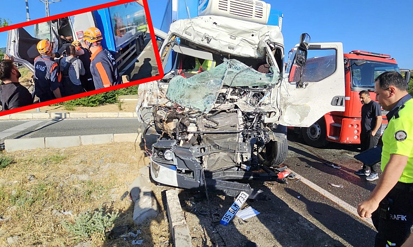 Elazığ tırlar çarpıştı: 1 yaralı