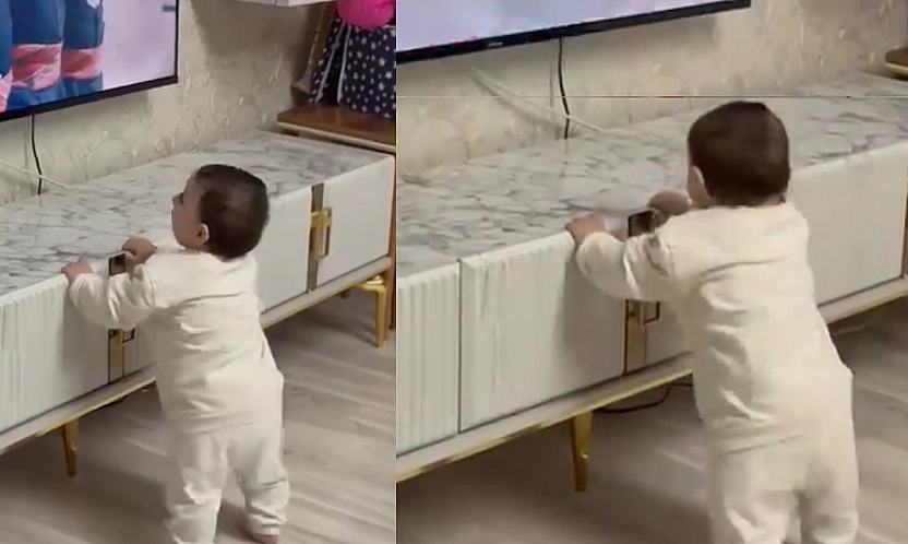 Elazığ türküsünü duyan minik bebeğin neşesi sosyal medyada gündem oldu