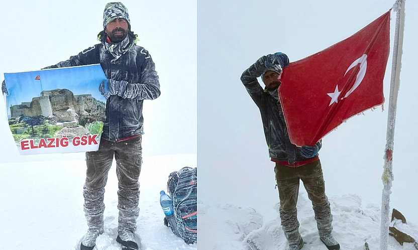 Elazığlı Sporcu Cumhuriyet Coşkusunu Erciyes Zirvesinde yaşadı