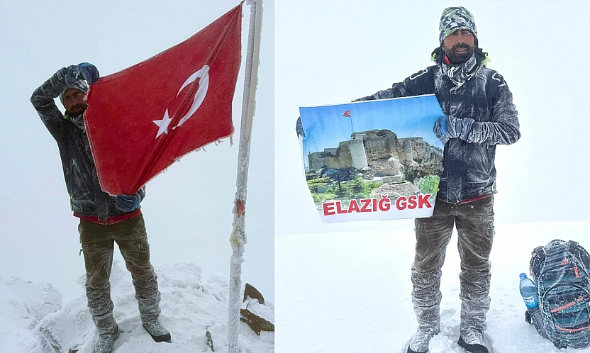 Elazığlı Sporcu Cumhuriyet Coşkusunu Erciyes Zirvesinde yaşadı