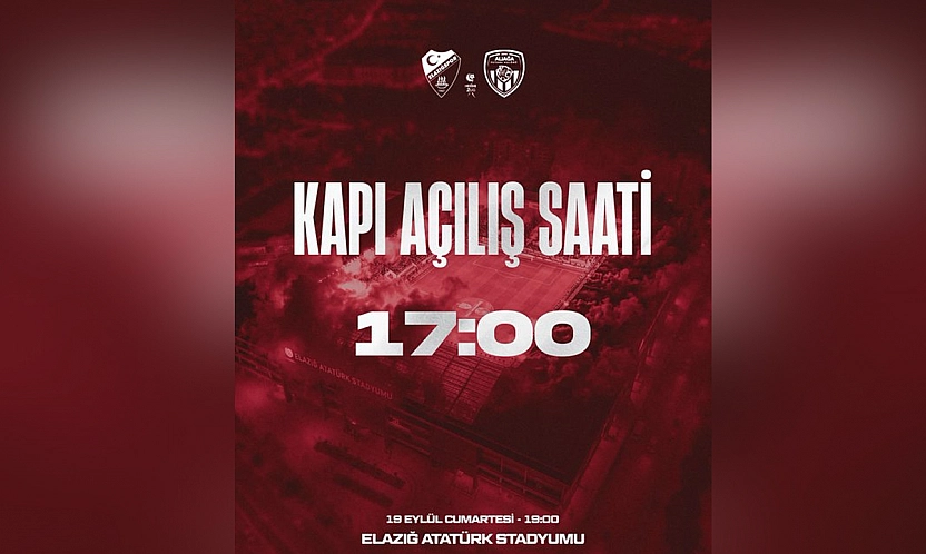 Elazığspor-Aliağa FK Maçında Stadyum kapıları 17.00'de açılacak