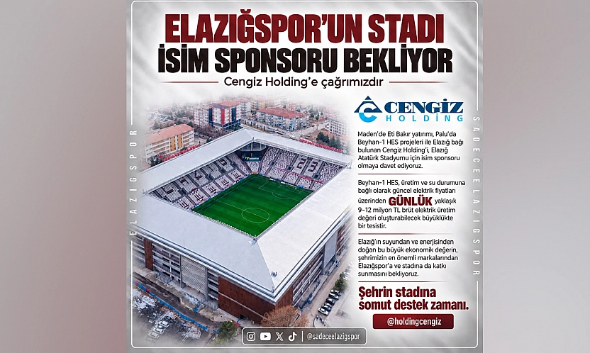 Elazığspor taraftarından Cengiz Holding'e stadyum isim sponsorluğu çağrısı