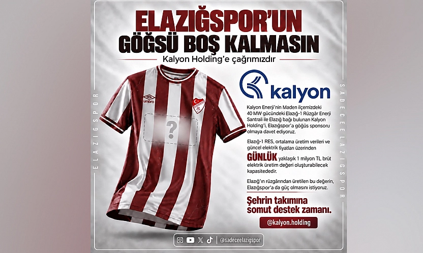 Elazığspor taraftarından Kalyon Holding'e göğüs sponsorluğu çağrısı