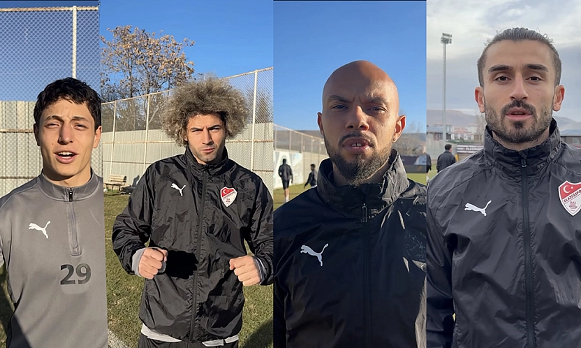 Elazığsporlu futbolculardan taraftara maç daveti