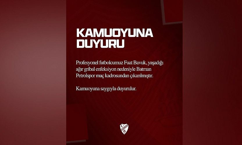 Fuat Bavuk, Batman Petrolspor maç kadrosundan çıkarıldı
