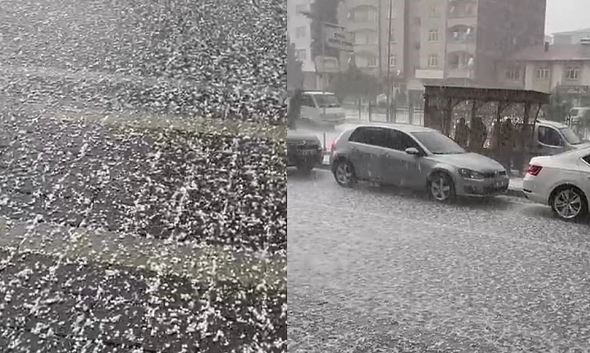 Kovancılar'da dolu yağışı etkili oldu