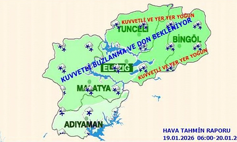 Meteoroloji'den Elazığ ve çevre illere uyarı