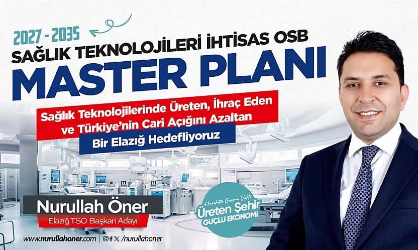 Nurullah Öner'den Elazığ'a 1.000 dönümlük sağlık teknolojileri OSB projesi