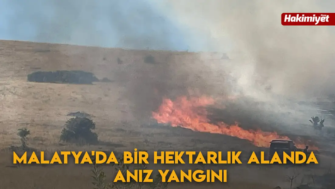Malatya'da bir hektarlık alanda  anız yangını