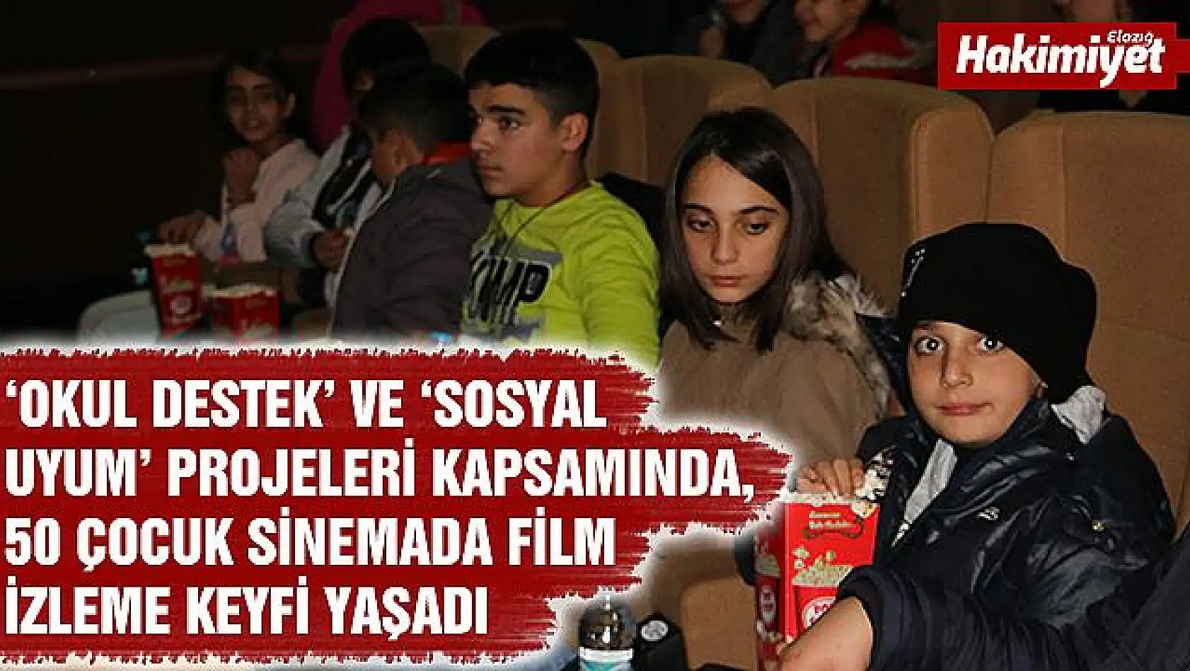 Elazığ'da çocuklar, sinema da film izleme keyfi yaşadı