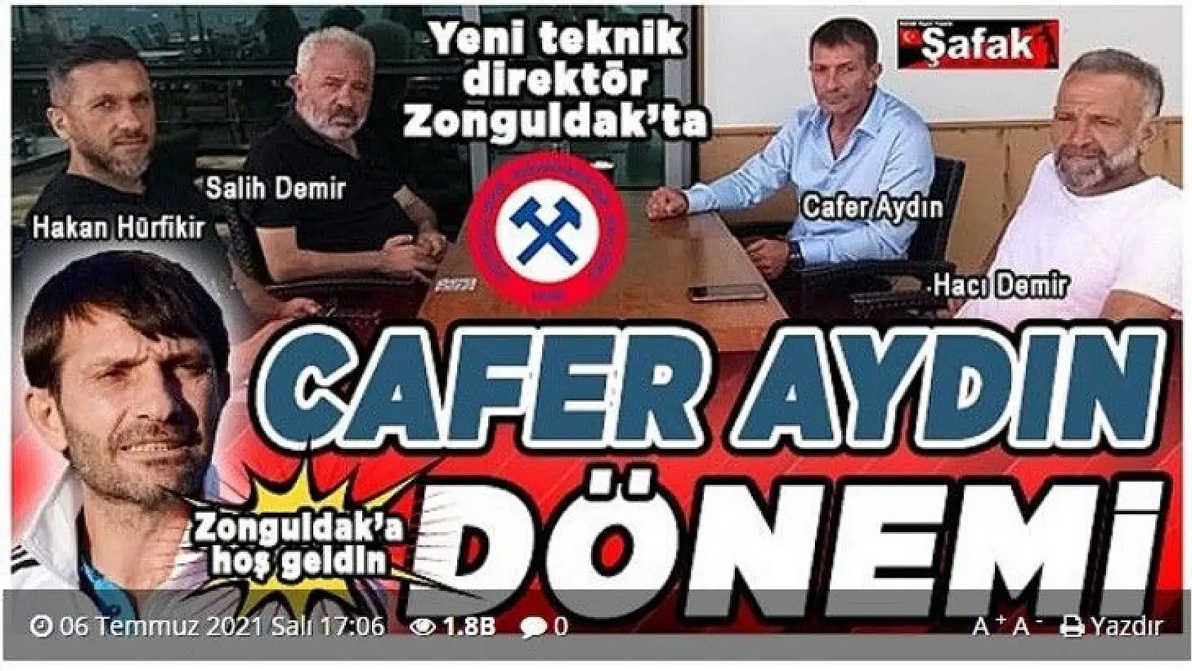 Cafer Aydın, resmen Zonguldak Kömürspor'da