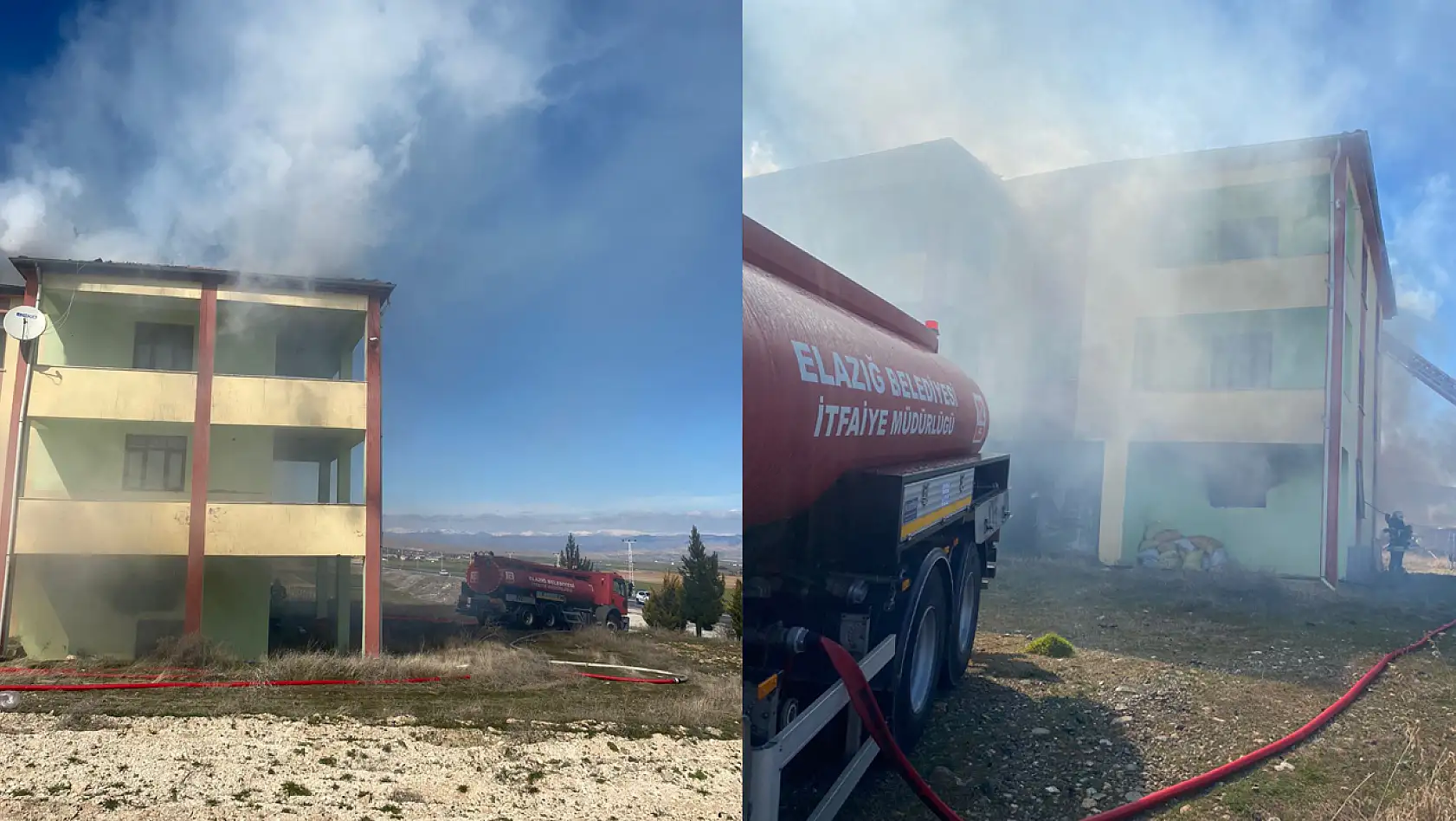 Elazığ'da 3 Katlı Binada Yangın Çıktı!