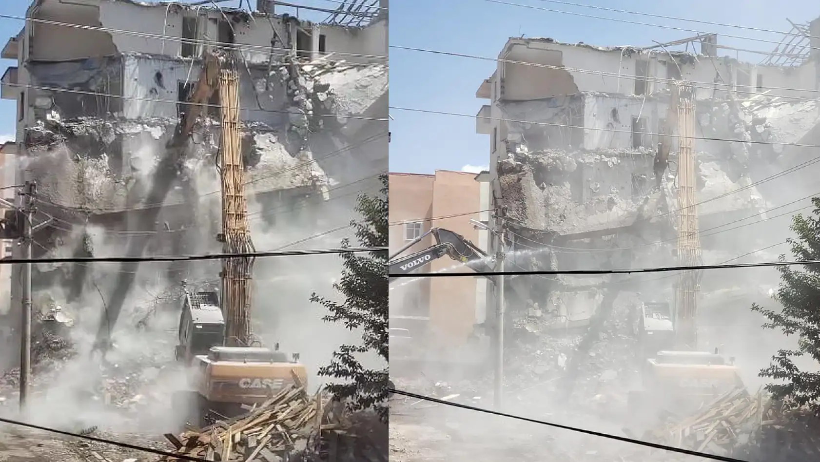 Elazığ'da Ağır Hasarlı Binaların Yıkımı Sürüyor