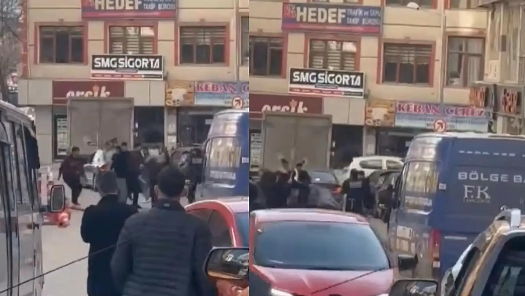 Elazığ'da Cadde Ortasında Sopalı Kavga!
