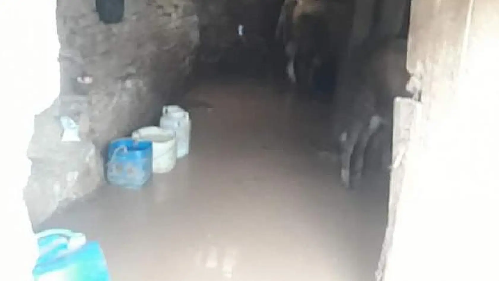 Elazığ'da aşırı yağışlardan dolayı ahırı su bastı