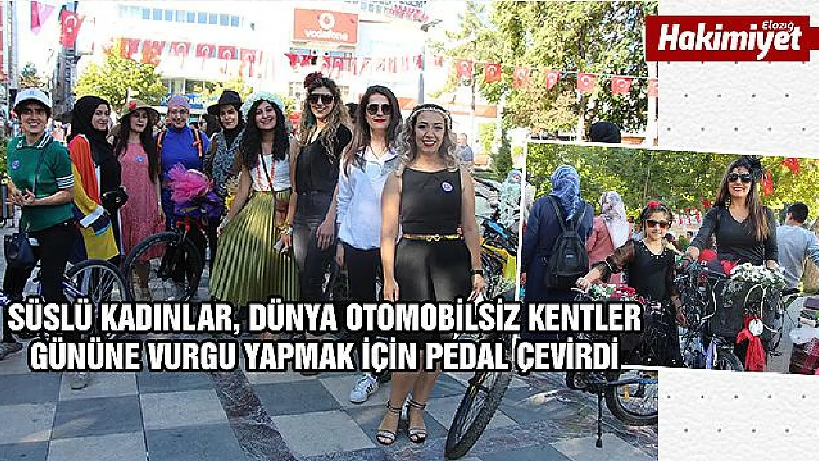 Elazığ'da süslü kadınlar bisiklet turu düzenlendi