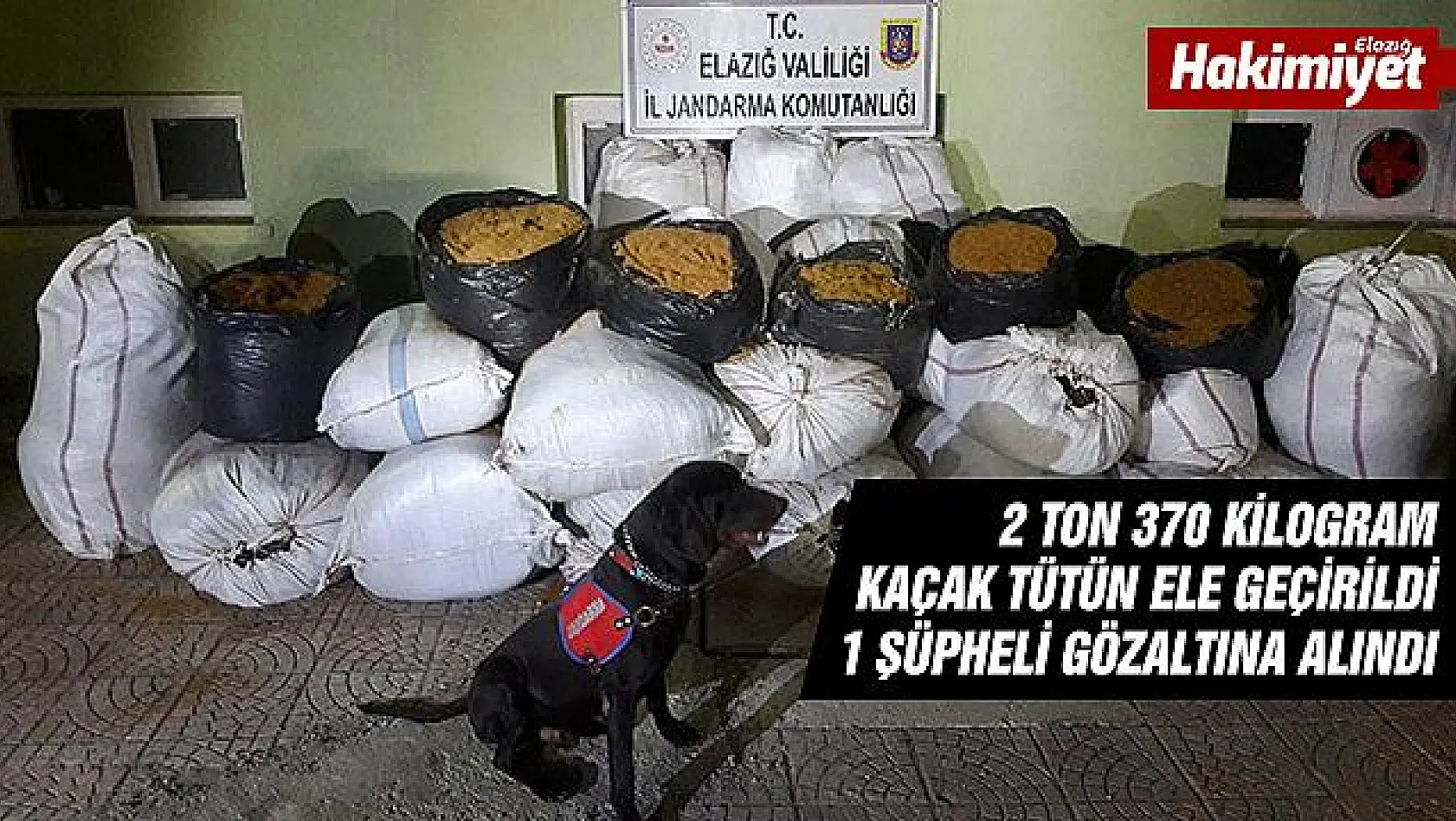 Elazığ'da 2 ton kaçak tütün yakalandı