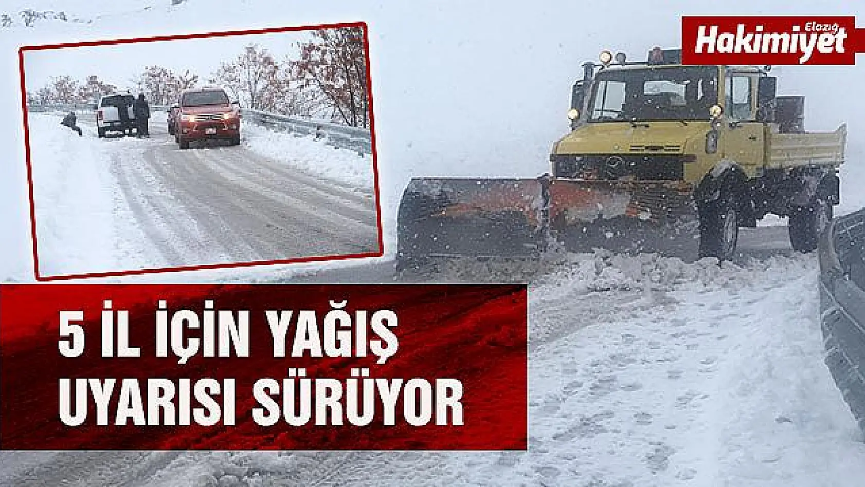 Elazığ'da kar, 62 köy yolunu kapattı