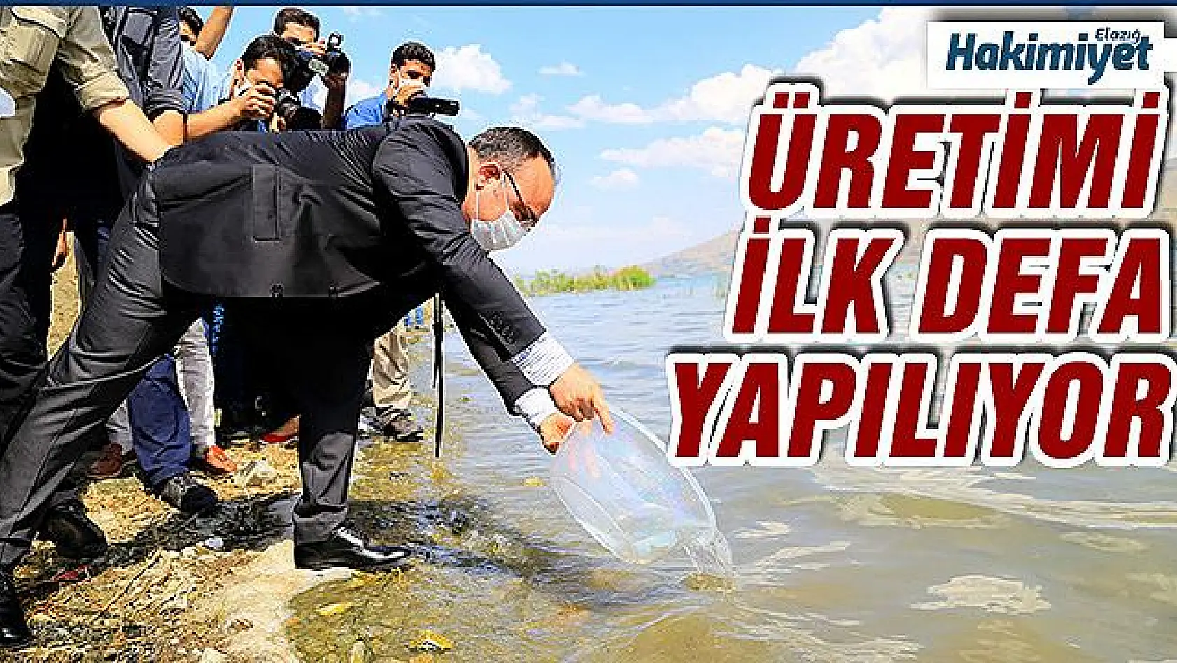 İlk defa üretimi yapılan 420 bin adet siraz balığı, Hazar Gölü'ne bırakıldı
