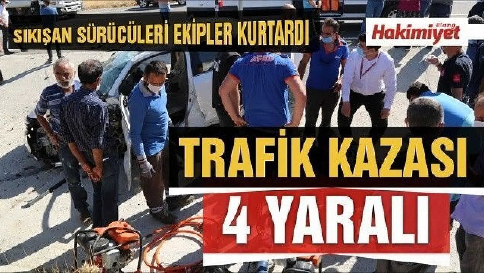 Tunceli'de iki araç kafa kafaya çarpıştı, sıkışan sürücüleri ekipler kurtardı
