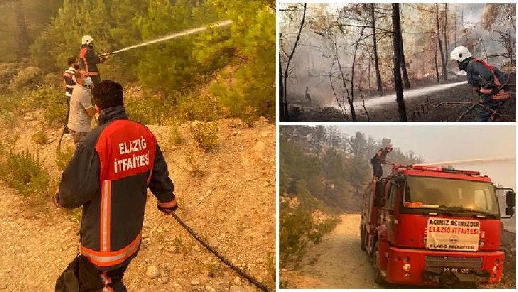 Elazığ Belediyesi İtfaiye Müdürlüğü Ekipleri, Manavgat'ta Yangına Müdahale Çalışmalarını Sürdürüyor
