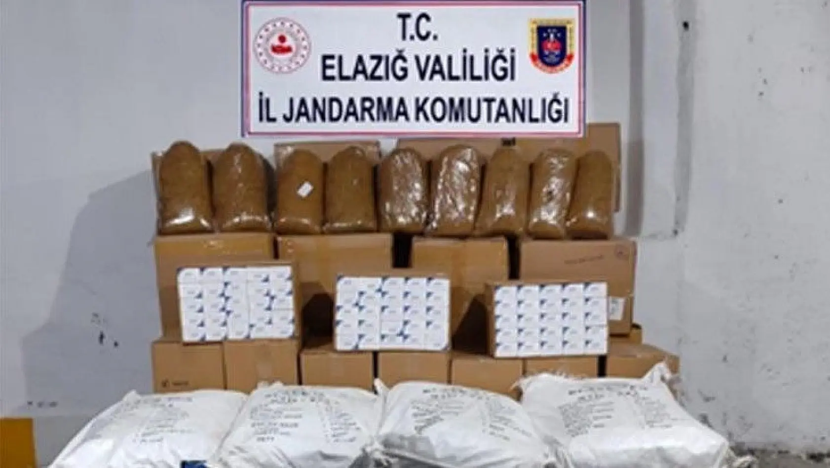 Elazığ'da 315 bin TL'lik kaçak tütün ürünleri ele geçirildi